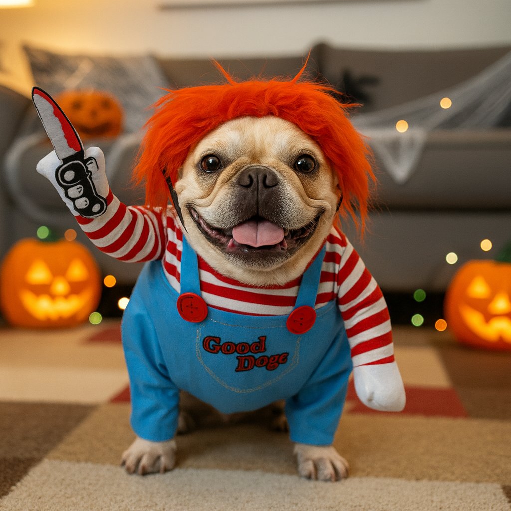 Disfraz Mascotas Chucky Halloween (Perros-Gatos)