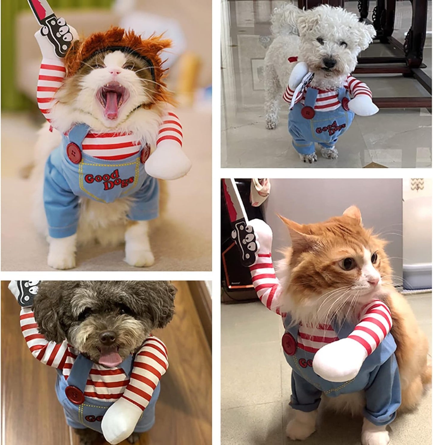 Disfraz Mascotas Chucky Halloween (Perros-Gatos)