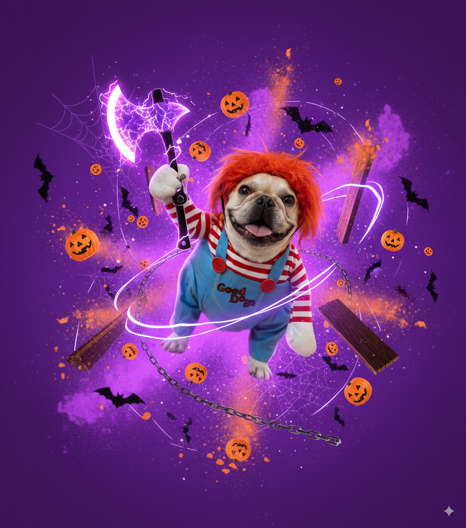 Disfraz Mascotas Chucky Halloween (Perros-Gatos)