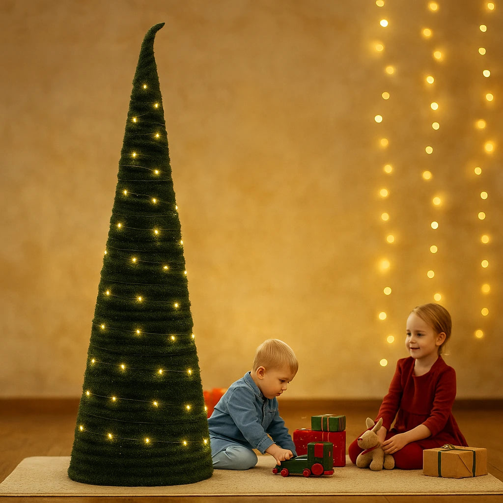 Arbol De Navidad Plegable + 200 Luces