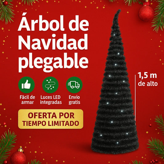 Arbol De Navidad Plegable + 200 Luces
