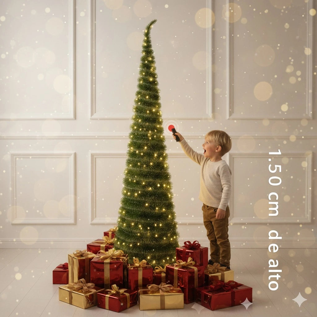 Arbol De Navidad Plegable + 200 Luces